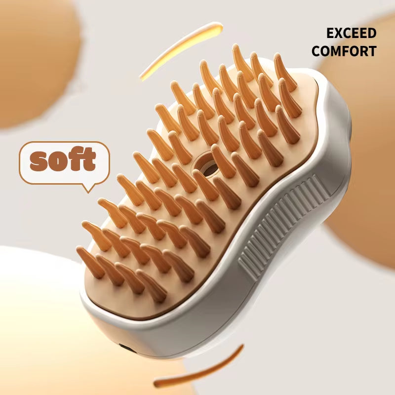 Steam Pet Brush - 3 in 1: Brush, Massages and Clean