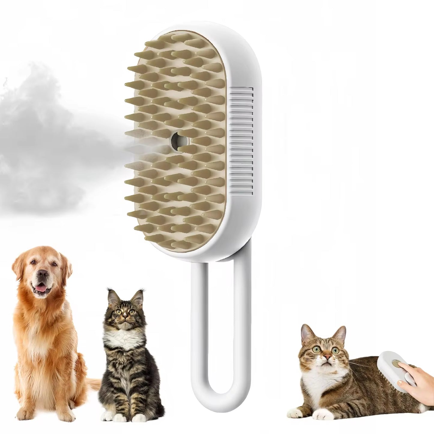 Steam Pet Brush - 3 in 1: Brush, Massages and Clean